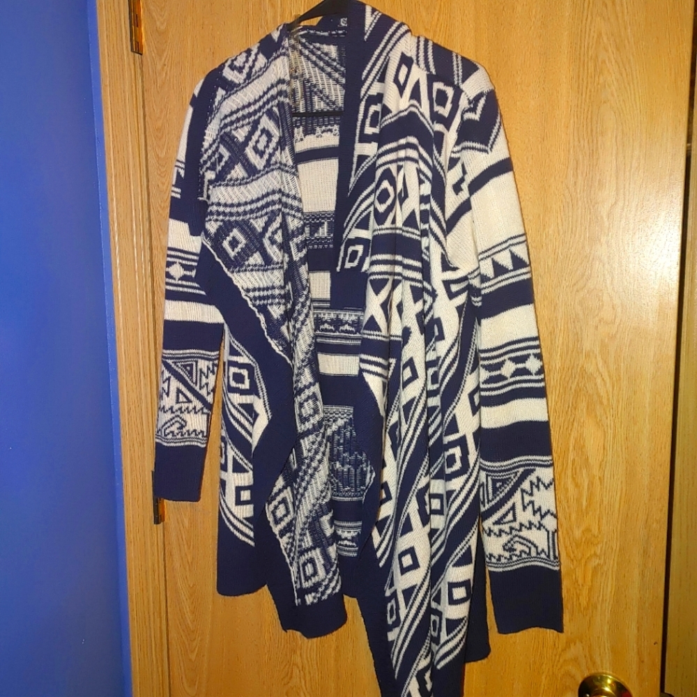 Charlotte Russe medium blue and white sweater